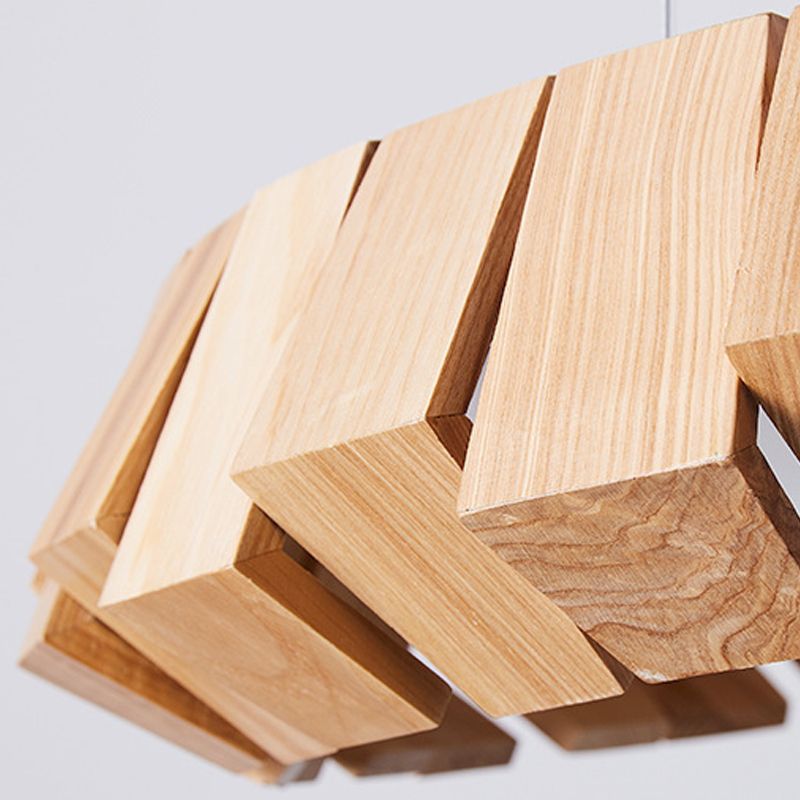 Contemporary Wooden Hanging Light Household Pendent Lighting Fixture for Living Room
