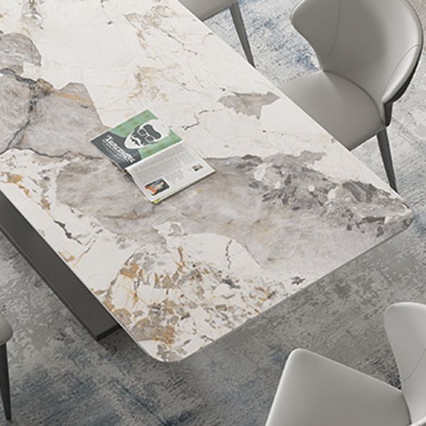 Modern Sintered Stone Top Dining Set Rectangle 1/2/3/4/5/7 Pieces Dining Table Set