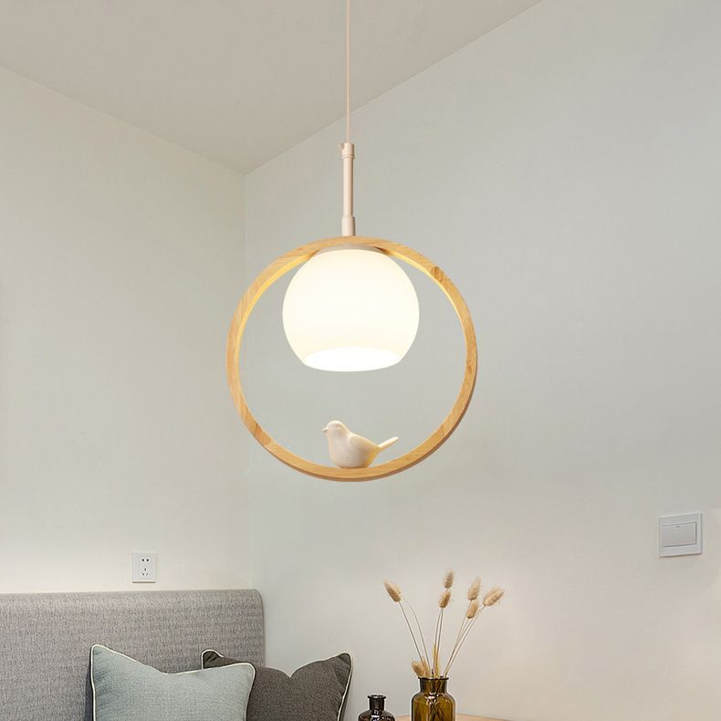 Holz nordisch moderne hängende Anhänger Licht 1-Licht-Tropfen Anhänger für Balkon