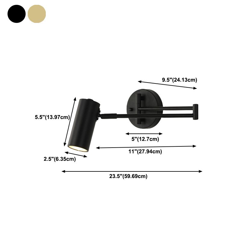 Metal Cylinder Wall Light Sconces Minimalism 1 Light Wall Mounted Lamp