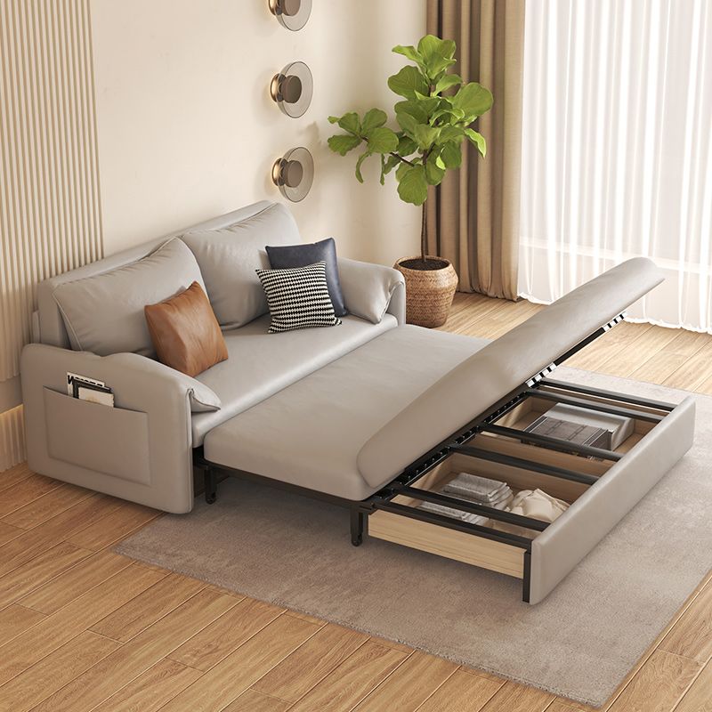 Foldable Convertible Sofa Pillow Included Futon Sofa Bed with Storage