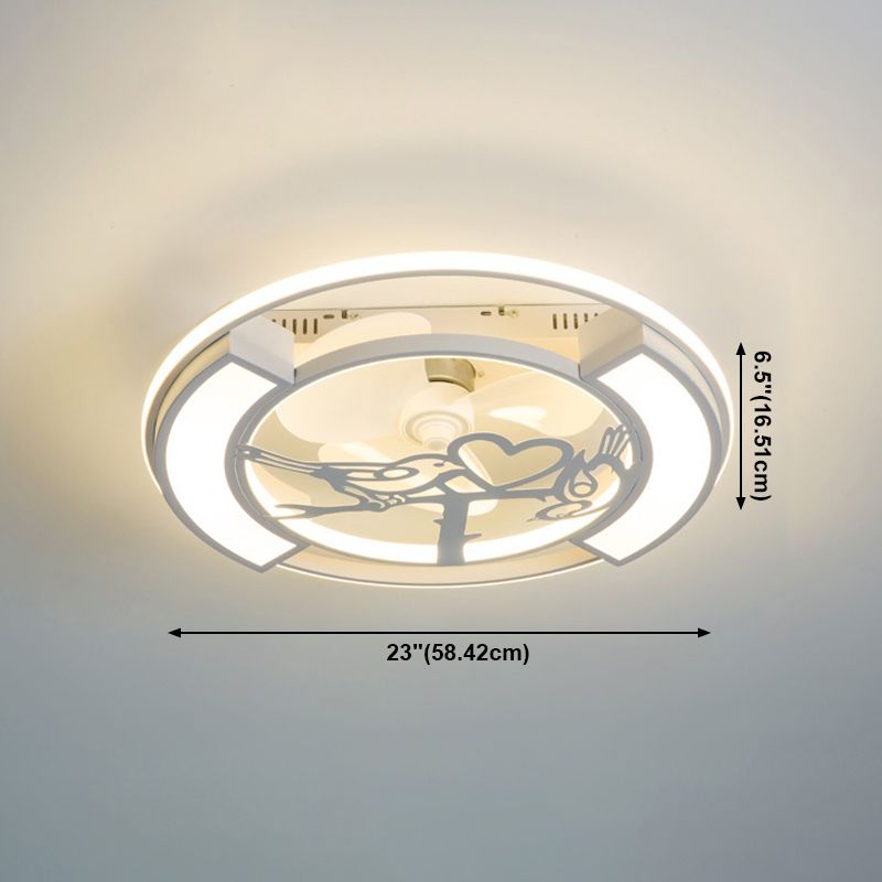 Lampada per ventola a soffitto moderna Nordic Acrilico da letto da letto Soggiorno semifulò la luce del soffitto