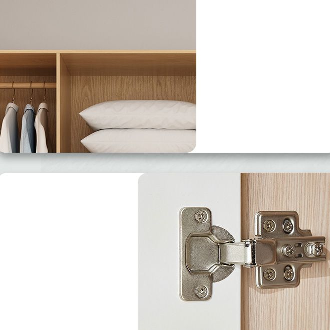 Contemporary Style Wardrobe Wooden Bedroom Closet with Hinged Door