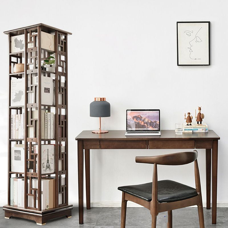 Mid Century Modern Open Storage Bookcase with Shelves for Home Office