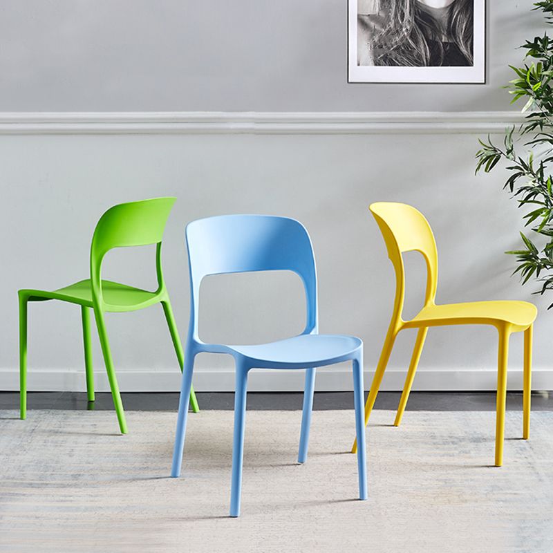 Plastic Contemporary Modern Dining Side Chair Open Back Chair