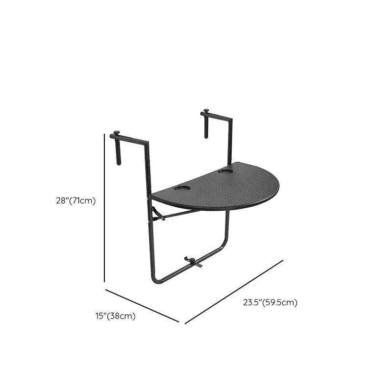 Metal Garden Table Industrial Style Casual Folding Balcony Table