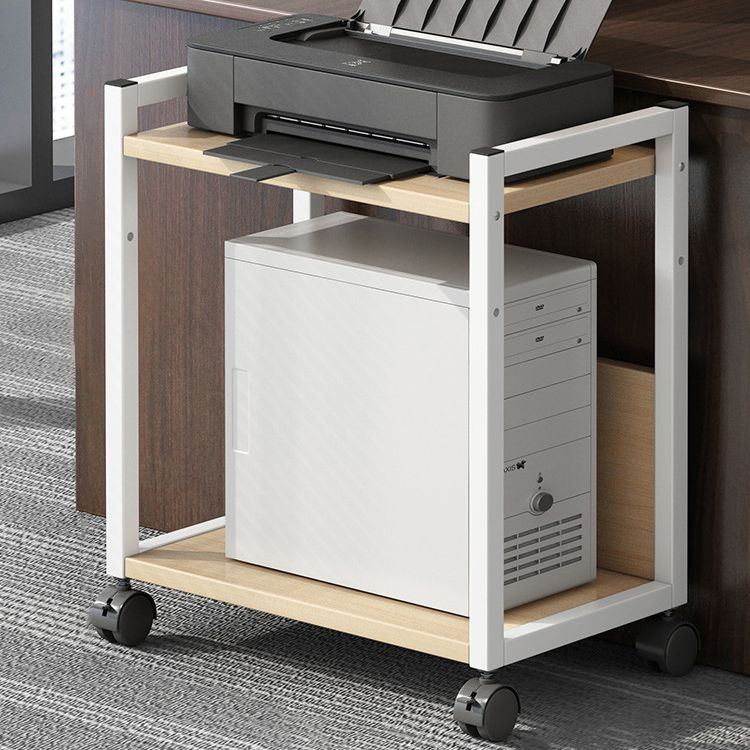 Wood and Metal Bookshelf, Multi Tiers Contemporary Bookcase for Office