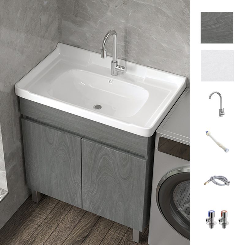 Ceramic Bathroom Vanity Cabinet Modern 32.6" H Bathroom Vanity Set for Balcony