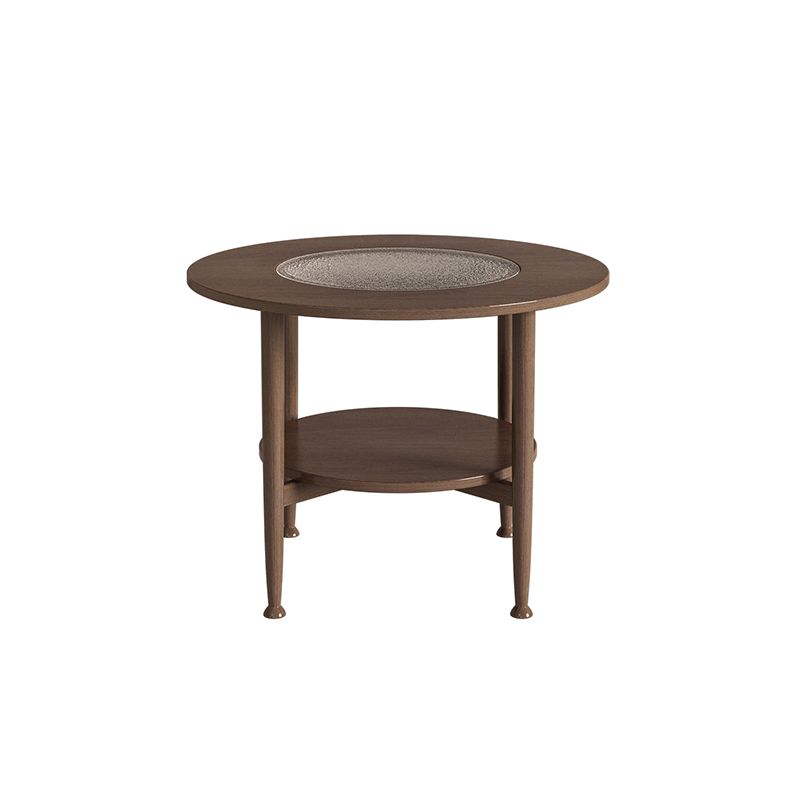 Nordic Wood and Glass Coffee Table 4 Legs Coffee Table with Storage