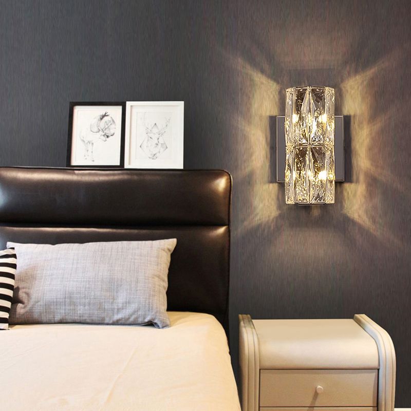 2/4/6-Light Modernism Golden/Chrome Crystal Shade Unique Bathroom Vanity Light