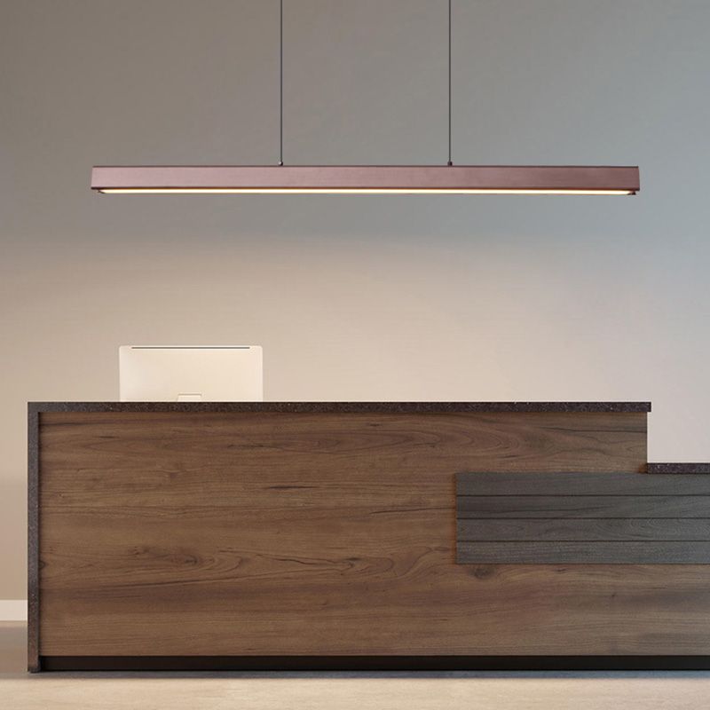 Contemporary LED Island Pendant Light Linear Hanging Island Light with Metal Shade