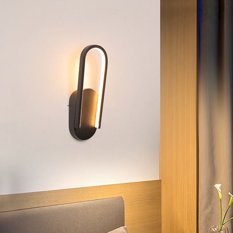 Zwart/wit hellende half langdurige sconce minimalistische acryl-LED-wand gemonteerd licht in warm/wit licht voor salon