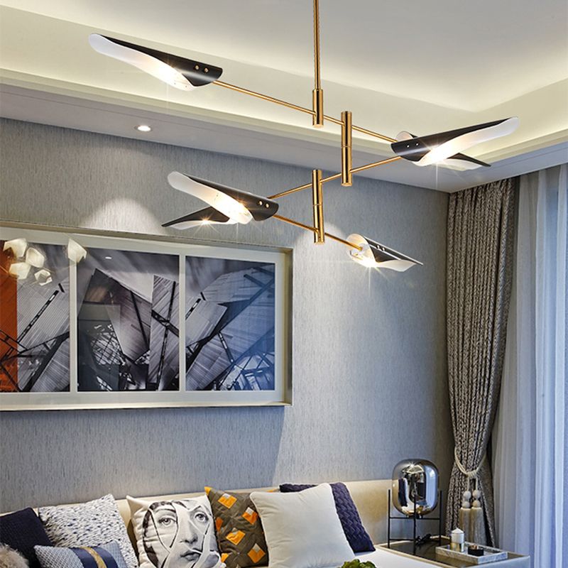 Metalen kroonluchter verlichtingsarmatuur postmoderne kroonluchter hanger licht voor zitkamer