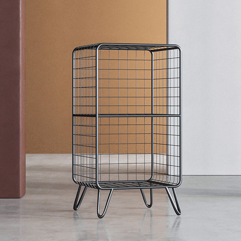 11.81" W Glam Antique Finish Shelf Bookcase Metal Book Shelf with Rectangular Shelves