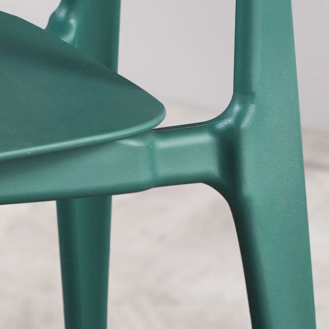 Silla de comedor de estilo moderno, sillas laterales de plástico sin brazos para cocina (juego de 4)