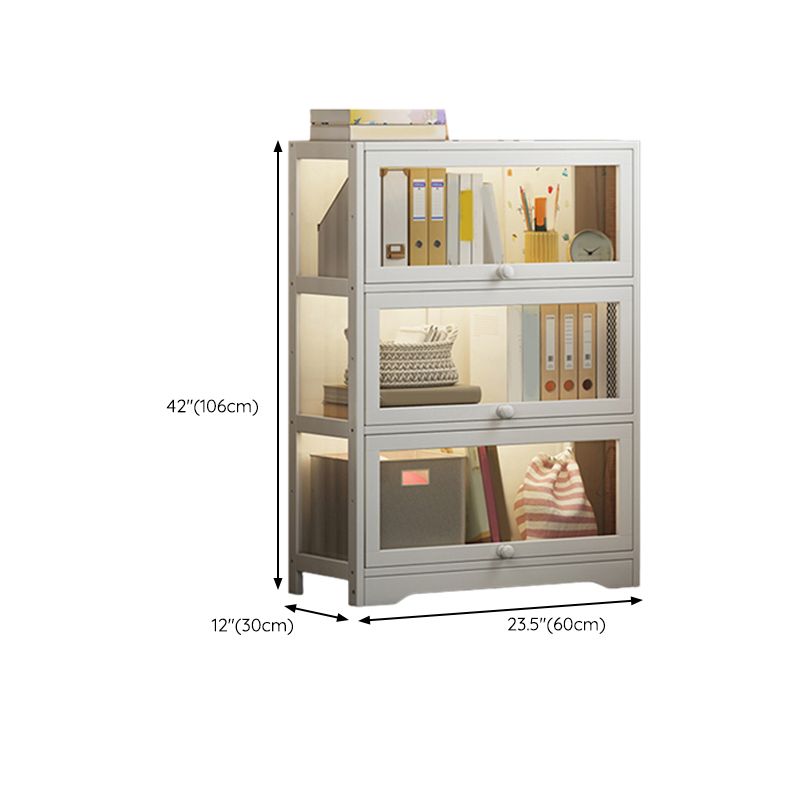 White Bamboo Standard Kids Bookcase Scandinavian Freestanding Bookcase