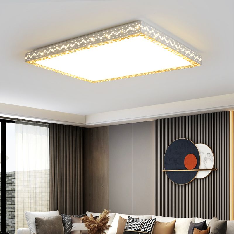 White Ceiling Light Fixture Modernism LED Flush Mount for Bedroom