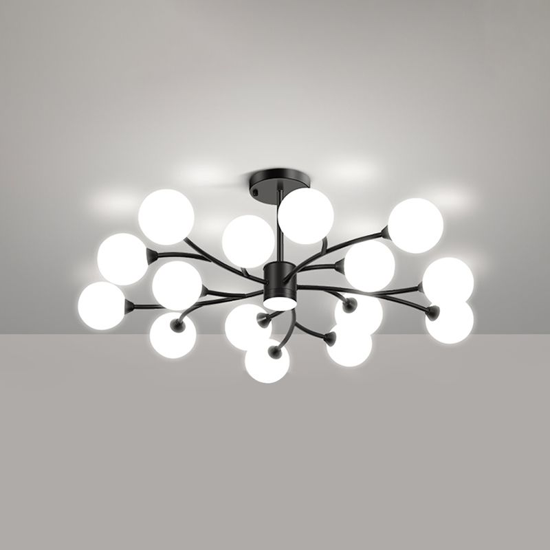 Black Glass Hanging Pendant Lights Modern Hanging Lamps for Living Room