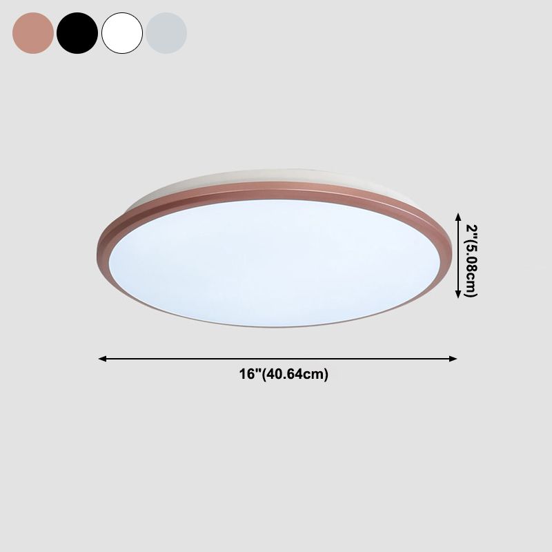 Plafonnier LED de forme ronde acrylique moderne 1 lumière encastré pour salon salle de bain