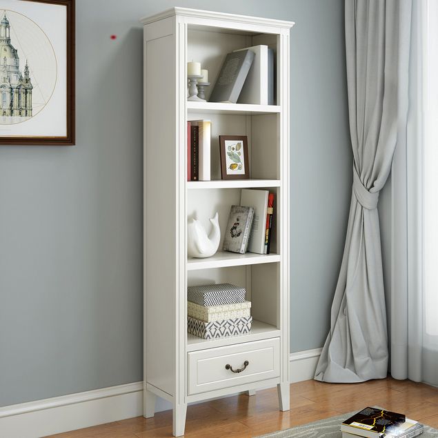 Rectangle Standard Solid Wood Bookcase Nordic Closed Back Bookshelf