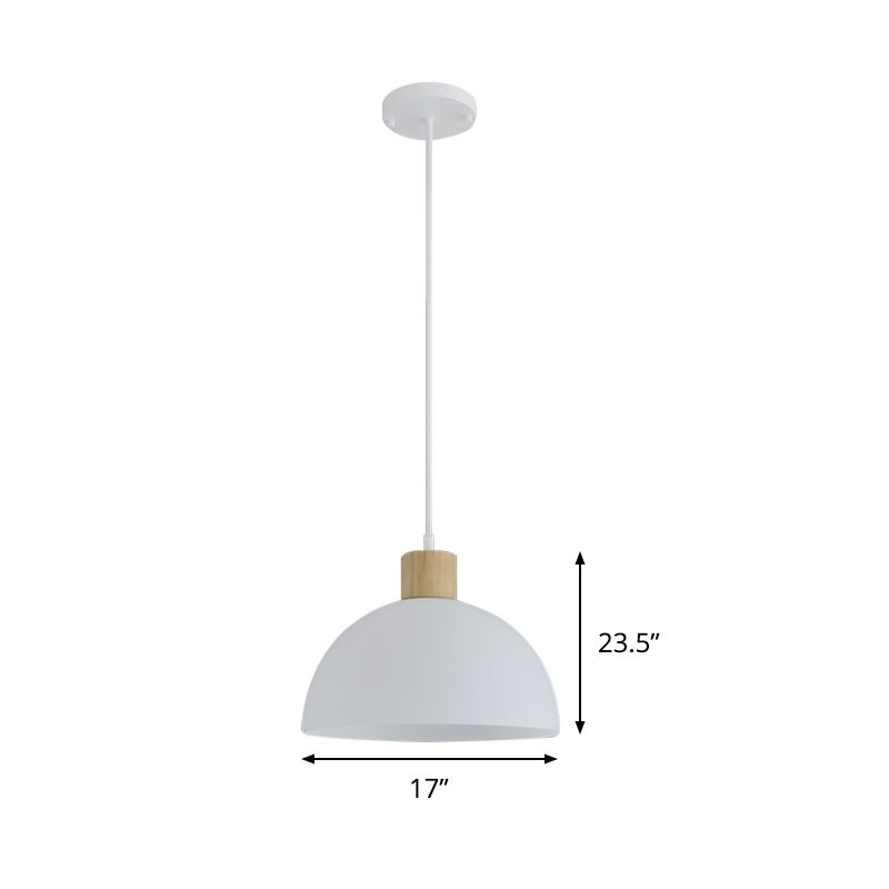 Acrylkom hangend licht eenvoud enkele witte suspensie hanglamp met houten dop
