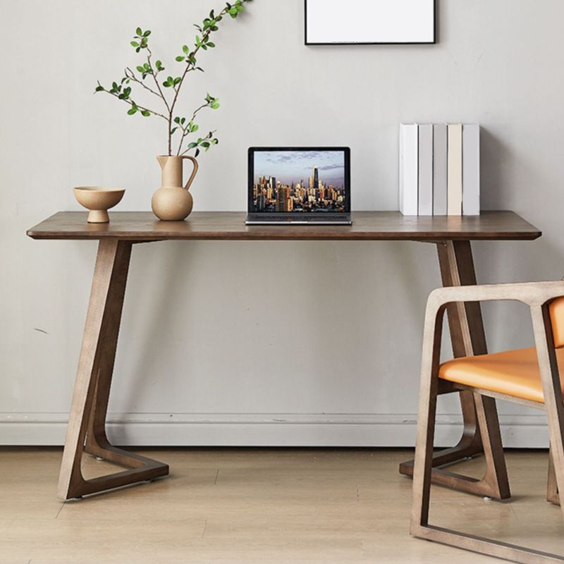 Modern 29.53inch Tall Writing Desk Solid Wood Curved Office Desk