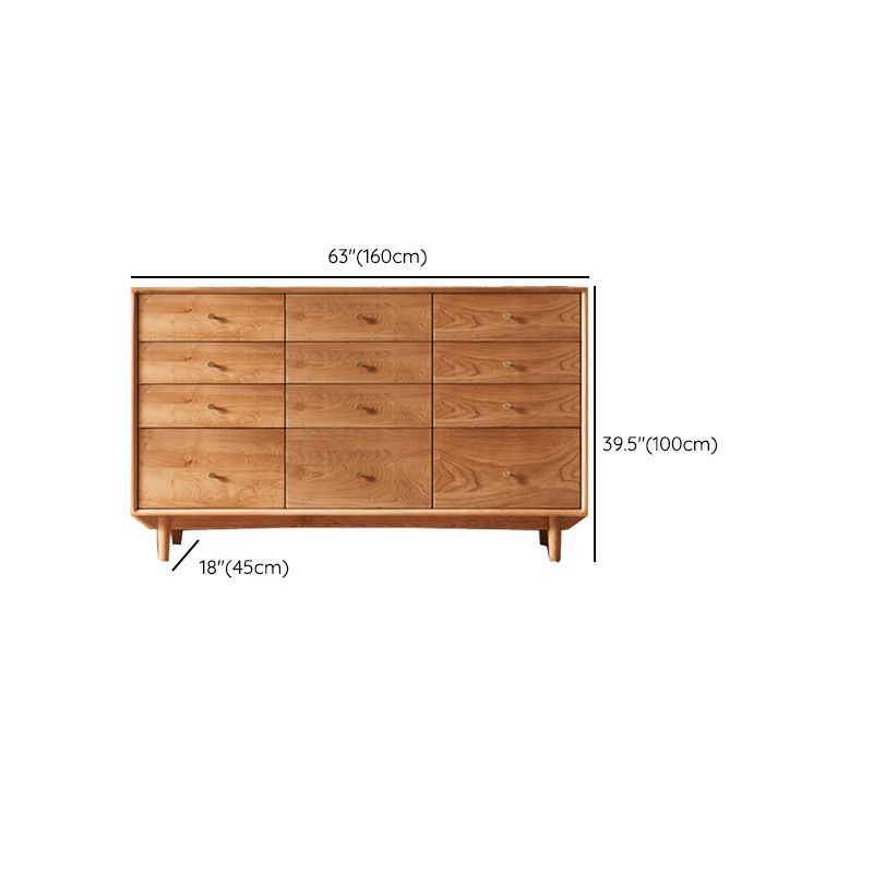 Wooden Storage Chest Dresser Horizontal Storage Chest with Drawers