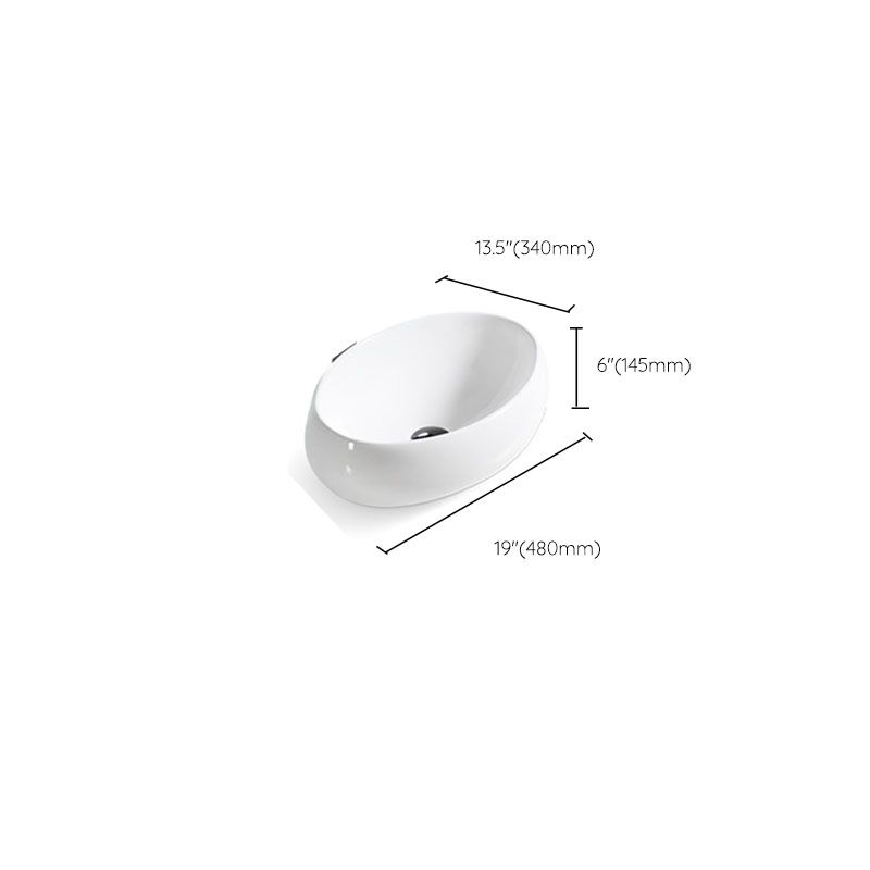 Bathroom Ceramic Sink Round Rod Handle Anti-spill Modern Faucet Sink