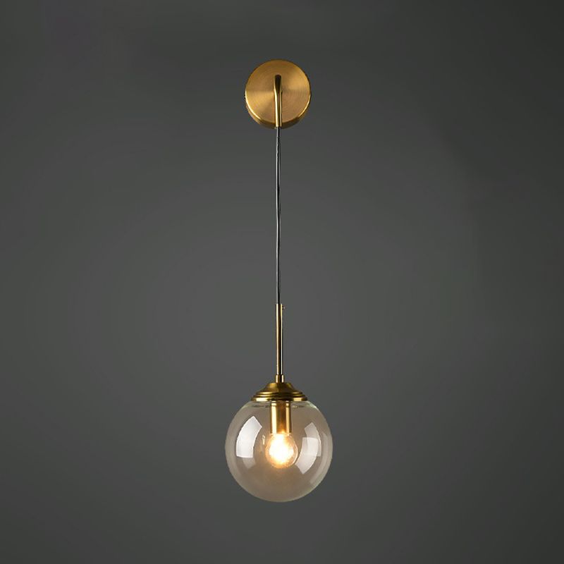 Postmodern Glass Wall Lighting Fixture Global Wall Mount Lamp for Living Room