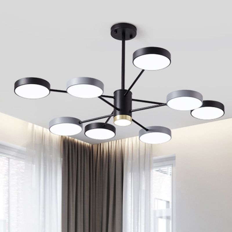 Metal Circles Pendant Lighting Fixture Minimalist Style LED Chandelier Lighting