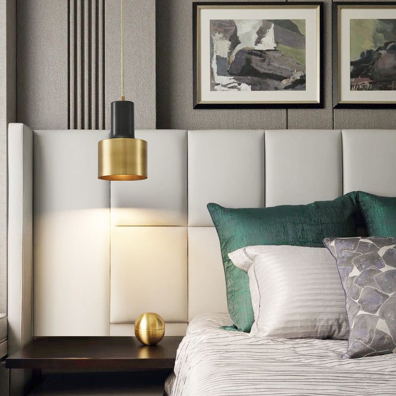 Shade Metal Hanging Pendant Light Minimalist Style Down Lighting Pendant for Bedroom