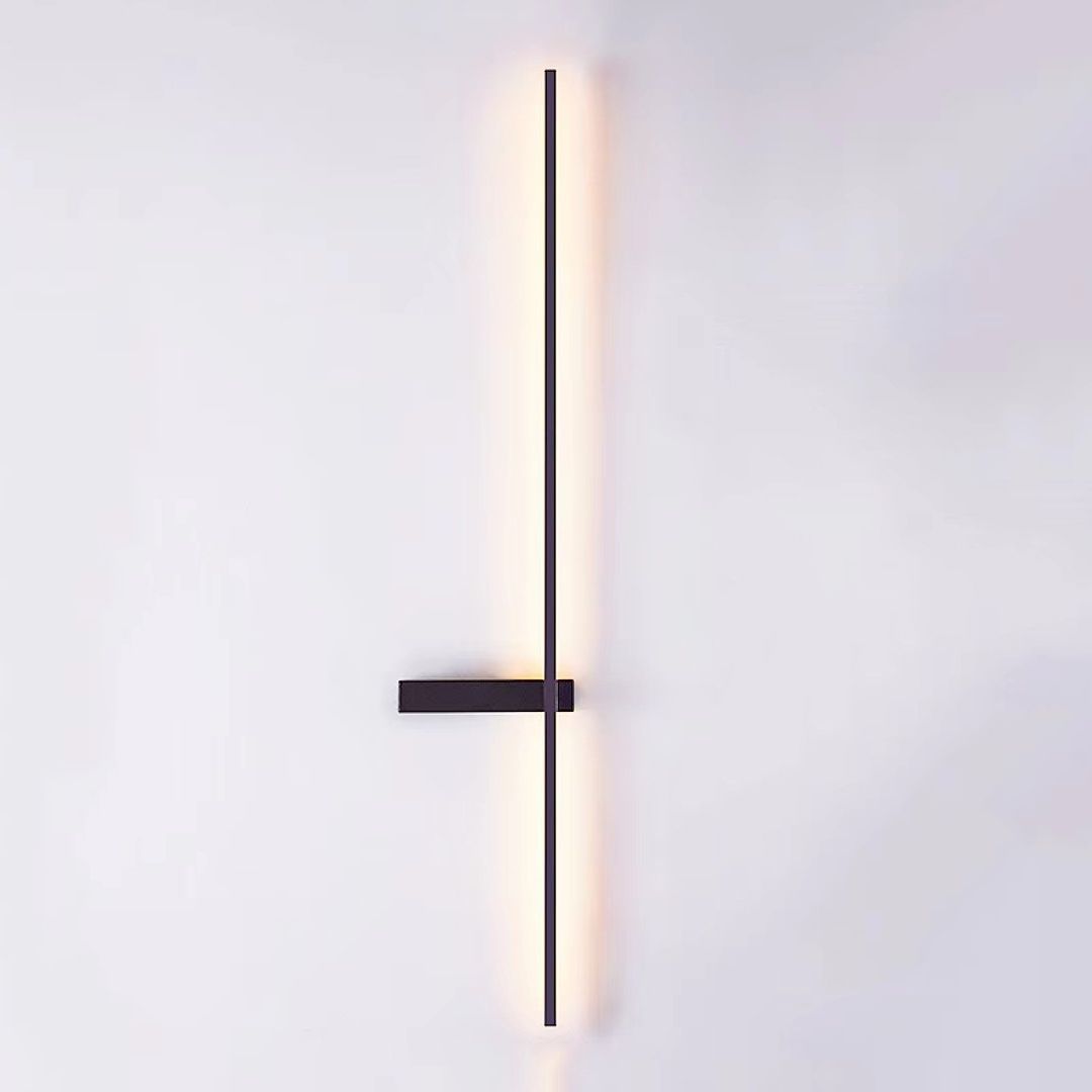Metal Linear Shape Wall Light Modern Single Light Wall Mount Fixtures