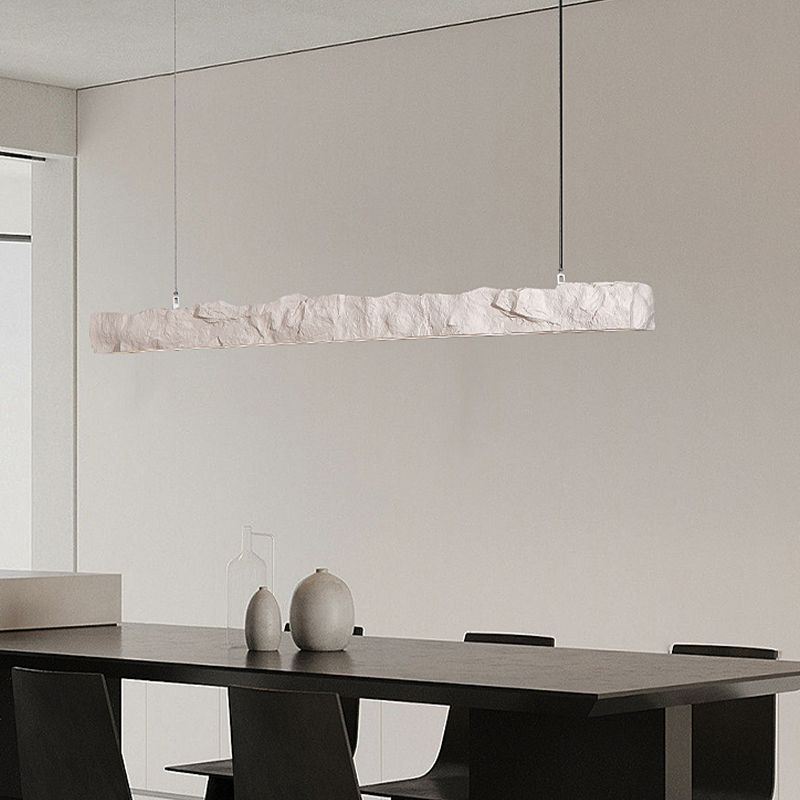 Linear Modern Kitchen Island Fixture Resin &* Acrylic LED Ceiling Pendant Fixture