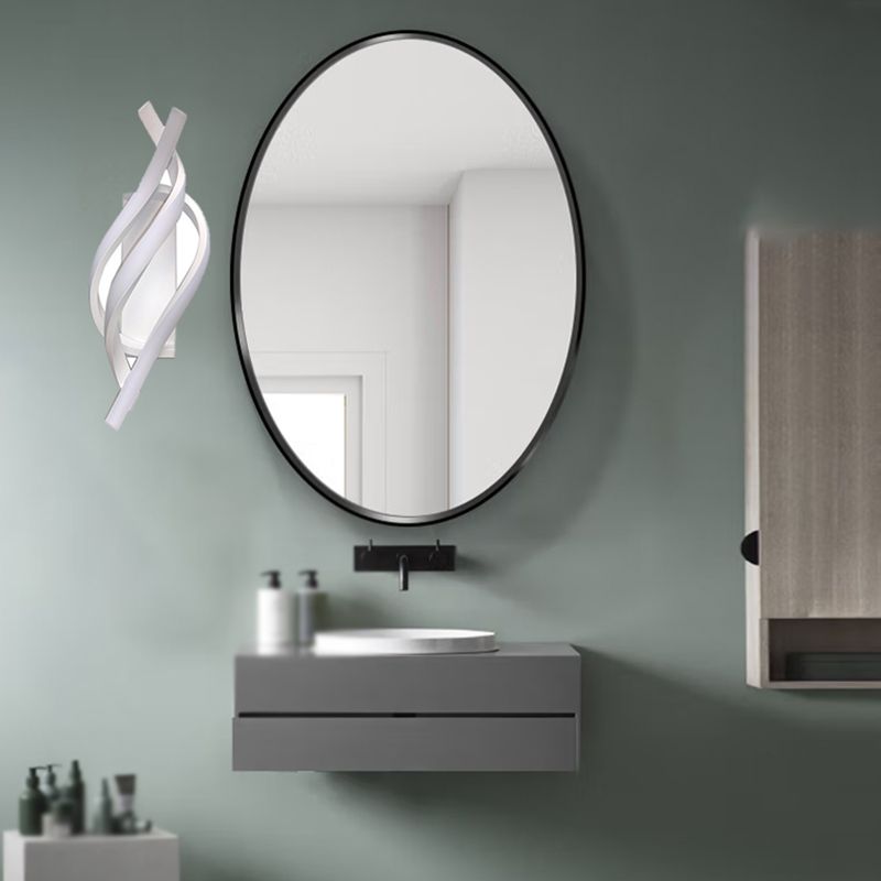 Modern Black / White Bathroom Vanity Light LED Metal Bath Bar