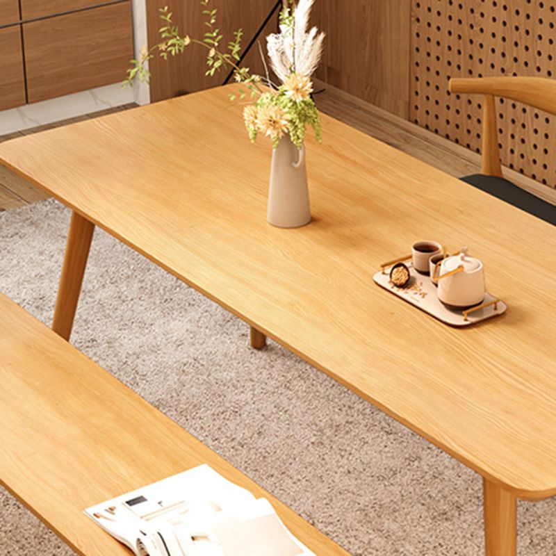 Modern Dining Set 1/4/5/6/7 Pcs Rectangle Solid Wood Dining Table and Armless Chairs