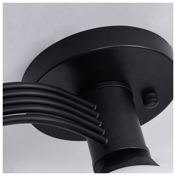 Bell Shape Ceiling Lamp Modern Iron Flush Mount with Glass Lampshade for Bedroom