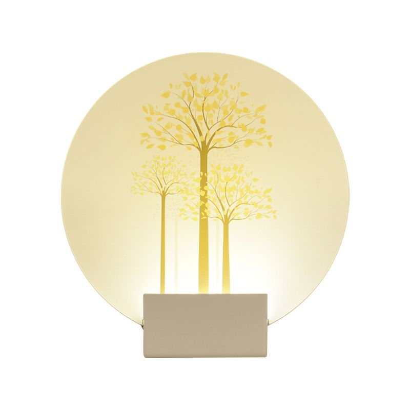 Moup de montant violet / rose / jaune Square Lumière Simplicité Style LED Lampe murale en acrylique LED avec cerf / fleur / arbre Modèle pour la chambre d'hôtes