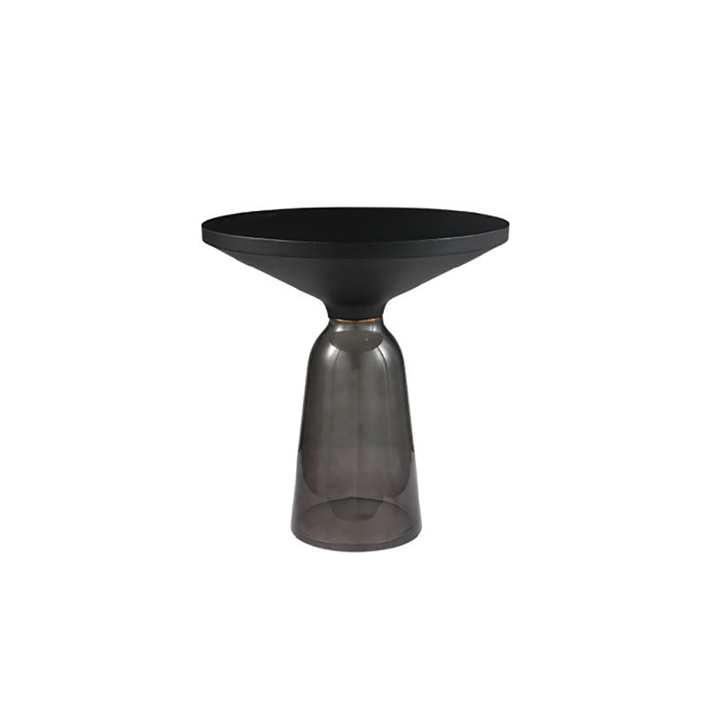 Modernism Pedestal 1 Single Coffee Table Round Glass Cocktail Table