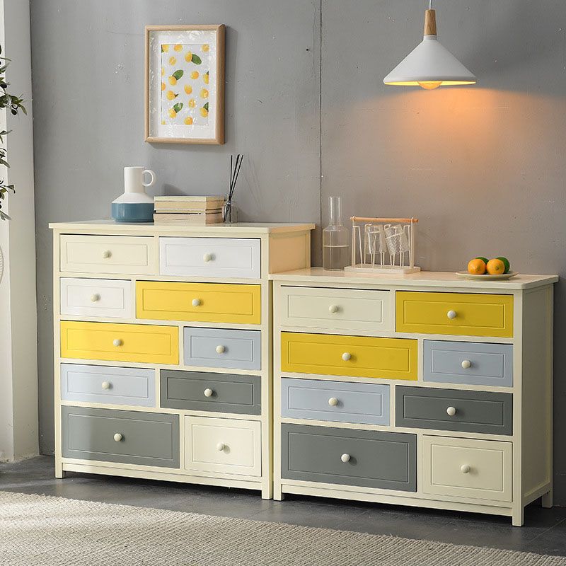 Glam Chest Bedroom Solid Wood Storage Chest in White with Drawers