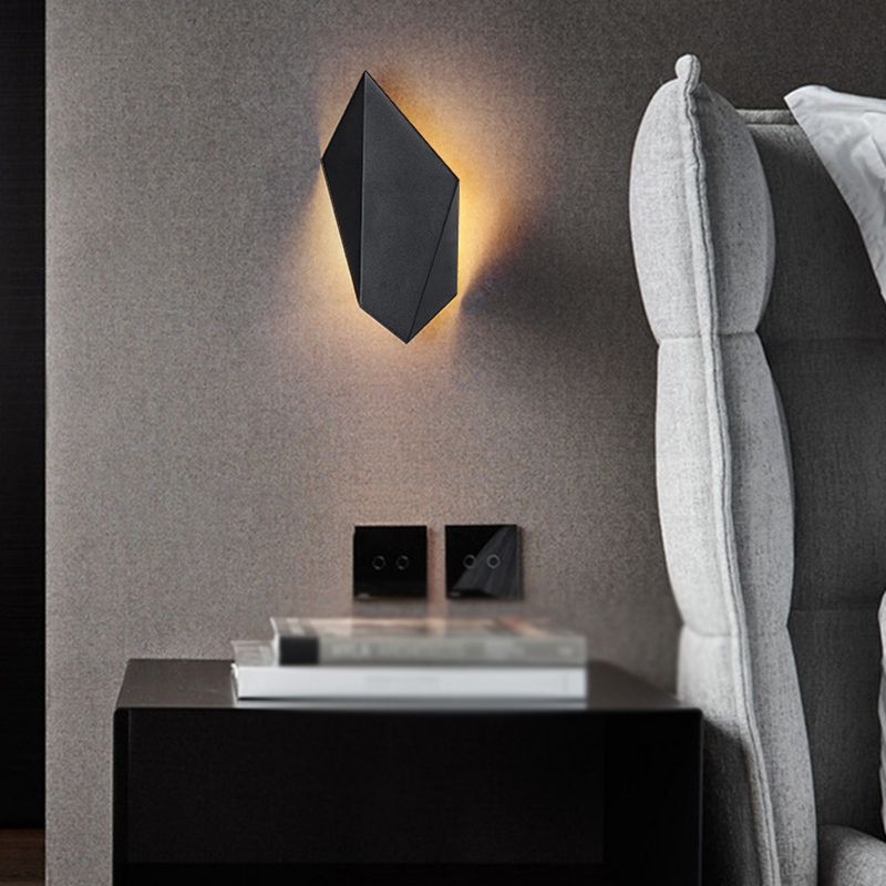 Black LED Wall Lamp Modern Wall Mount Lamp with Acrylic Shade for Bedroom