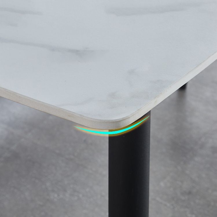 Minimalist Style Table Set with Sintered Stone Dining Table and Padded Chairs