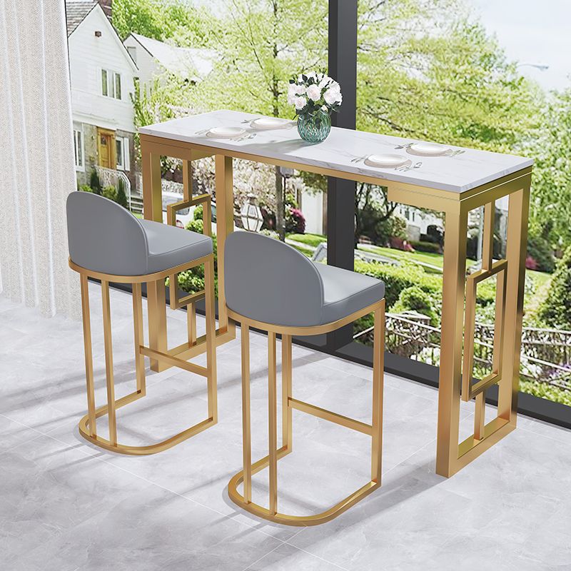 Living Room Counter Wine Table Rectangle Marble White Bar Height Pub Table
