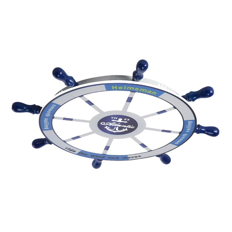 Méditerranée Rudder Ceiling Light Fixture Metal Boys Bedroom LED Ceiling Flush Mount in Blue