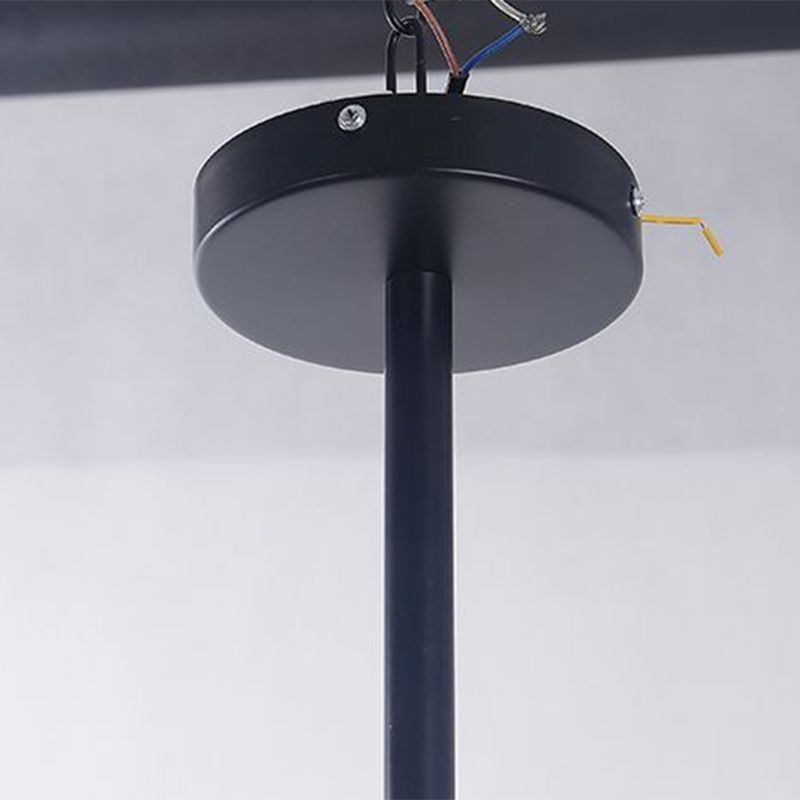 Moderno a forma di palla a forma di luce appesa vetro trasparente 5 teste soggiorno lampadario in nero