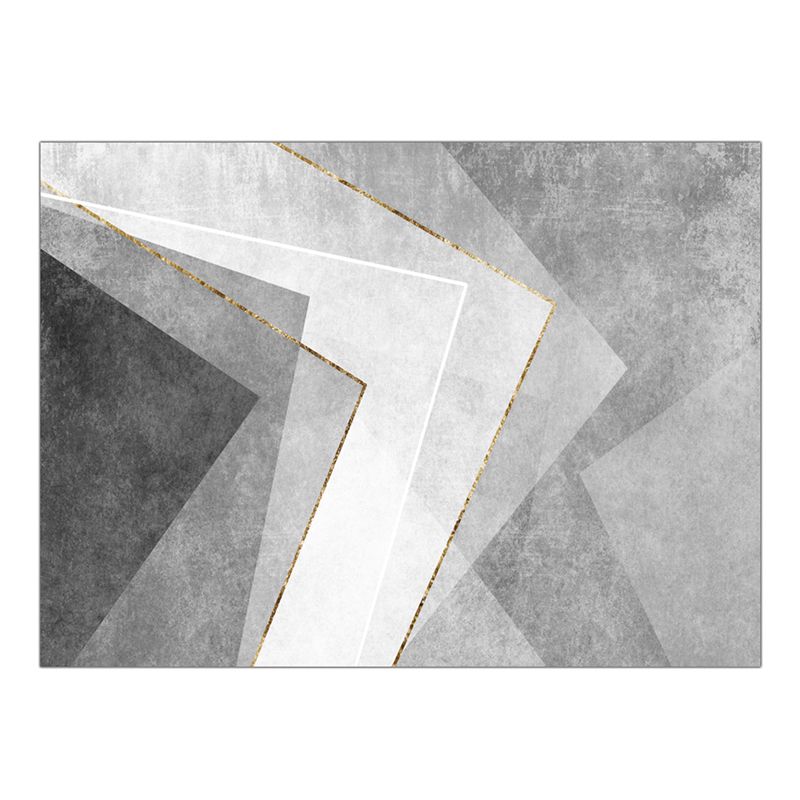 Trendy Geometry Print Indoor Rug Polyester Carpet Non-Slip Backing Area Rug for Home Decoration