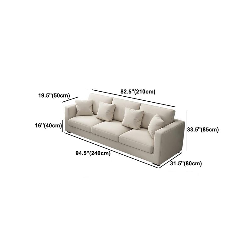 Square Arm Sofa 31.49" D x 33.46" H Loose Back Sofa for Living Room