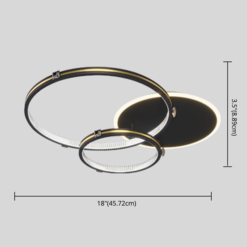 Modern minimalisme metalen semi-inbouwlamp multi-ring LED semi-inbouw voor woonkamer