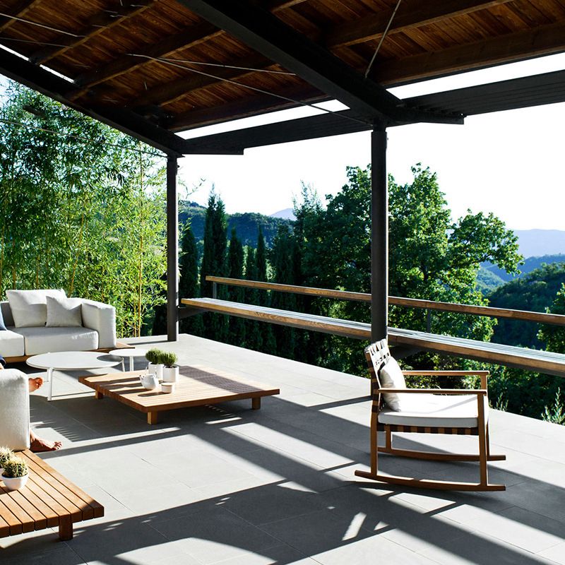 Modern 1/6 Pieces Rectangular Dining Set Solid Wood Dining Table Set for Outdoor