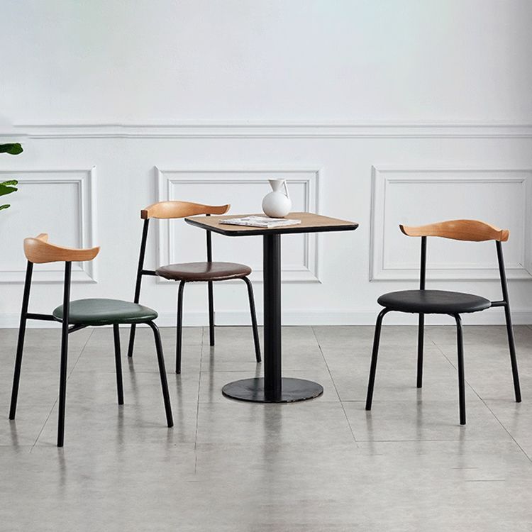 Contemporary Metal Dining Room Chairs Armless Open Back Dining Side Chair for Home Use
