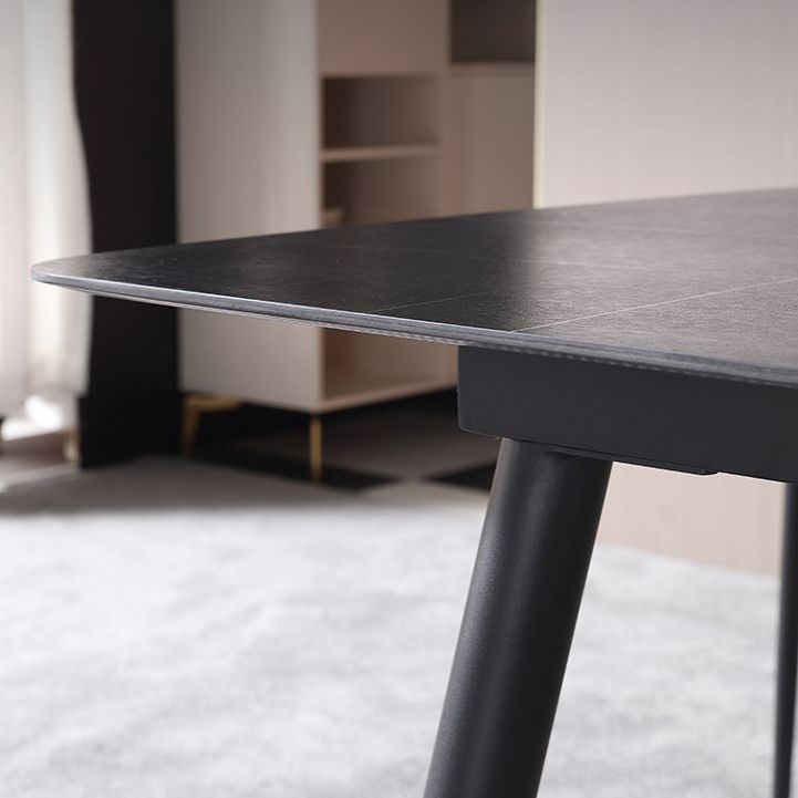 Modern Black 1/4/5/7 Pieces Dining Set Rectangle Legs Stone Indoor Dinette Set